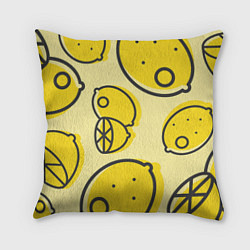 Подушка квадратная Лимончики, цвет: 3D-принт