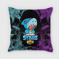 Подушка квадратная Brawl Stars Leon Shark, цвет: 3D-принт