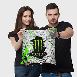 Подушка квадратная MONSTER ENERGY Z, цвет: 3D-принт — фото 2