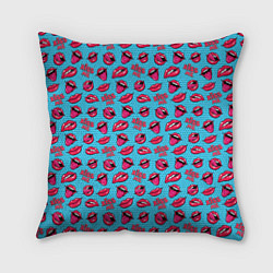 Подушка квадратная Губы Поп-арт, цвет: 3D-принт