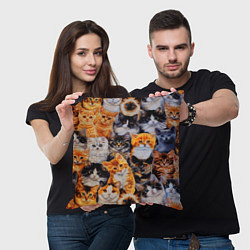 Подушка квадратная КОТЯТКИ, цвет: 3D-принт — фото 2