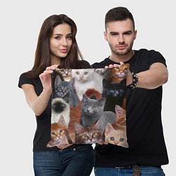 Подушка квадратная КОТЯТКИ, цвет: 3D-принт — фото 2
