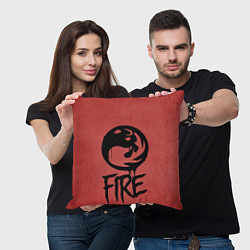 Подушка квадратная Emblems Fire, цвет: 3D-принт — фото 2