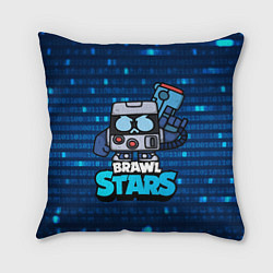 Подушка квадратная Virus 8 bit brawl stars Blue, цвет: 3D-принт