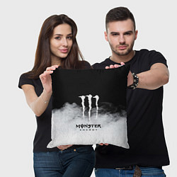 Подушка квадратная MONSTER ENERGY BLACK, цвет: 3D-принт — фото 2