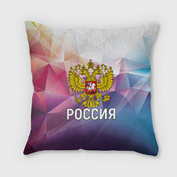 Подушка квадратная РОССИЯ, цвет: 3D-принт