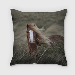 Подушка квадратная Конь, цвет: 3D-принт