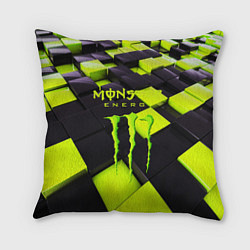 Подушка квадратная MONSTER ENERGY, цвет: 3D-принт