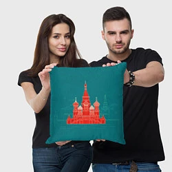Подушка квадратная Москва, цвет: 3D-принт — фото 2