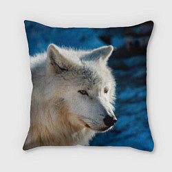 Подушка квадратная Волк на черном фоне, цвет: 3D-принт