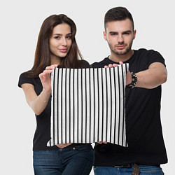 Подушка квадратная Чёрные и белые полосы, цвет: 3D-принт — фото 2