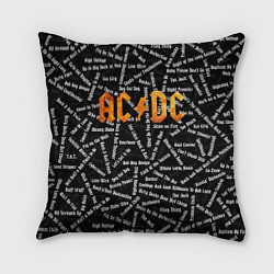 Подушка квадратная ACDC SONGS Z, цвет: 3D-принт