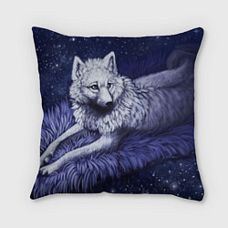 Подушка квадратная Белый Волк, цвет: 3D-принт