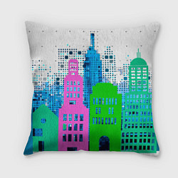 Подушка квадратная Город, цвет: 3D-принт