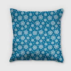 Подушка квадратная Снежинки, цвет: 3D-принт