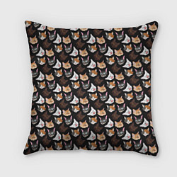 Подушка квадратная Много котов, цвет: 3D-принт