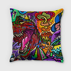 Подушка квадратная Динозавр, цвет: 3D-принт