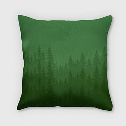 Подушка квадратная Зеленый Лес, цвет: 3D-принт