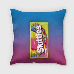 Подушка квадратная Skittles Желтый, цвет: 3D-принт