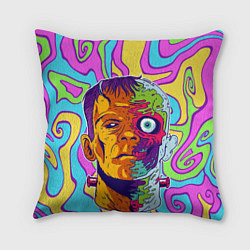 Подушка квадратная Психоделический Франкенштейн, цвет: 3D-принт