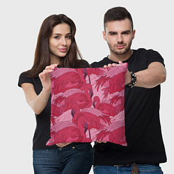Подушка квадратная Розовые фламинго, цвет: 3D-принт — фото 2
