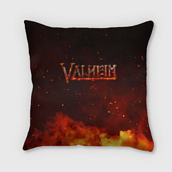 Подушка квадратная Valheim огненный лого, цвет: 3D-принт