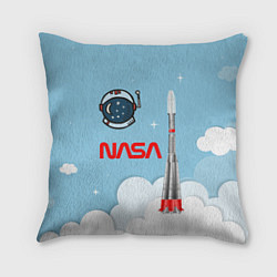 Подушка квадратная Mission NASA, цвет: 3D-принт
