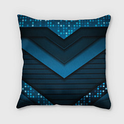 Подушка квадратная 3D luxury blue abstract, цвет: 3D-принт