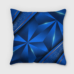 Подушка квадратная 3D абстрактные фигуры BLUE, цвет: 3D-принт