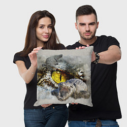 Подушка квадратная Глаз крокодила, цвет: 3D-принт — фото 2