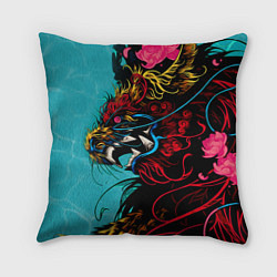 Подушка квадратная Дракон Dragon, цвет: 3D-принт