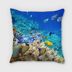 Подушка квадратная Морской мир, цвет: 3D-принт