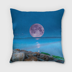 Подушка квадратная Лунный пляж, цвет: 3D-принт