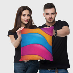 Подушка квадратная Candy rainbow, цвет: 3D-принт — фото 2