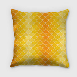 Подушка квадратная Желтая чешуя, цвет: 3D-принт