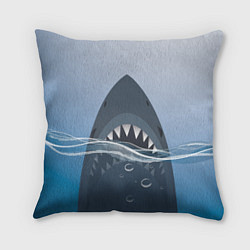 Подушка квадратная Акула под водой, цвет: 3D-принт