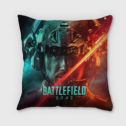 Подушка квадратная Battlefield 2042 Soldier face, цвет: 3D-принт