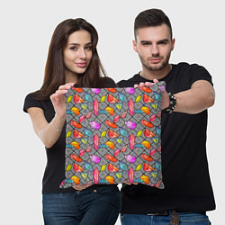 Подушка квадратная Кристаллы, цвет: 3D-принт — фото 2