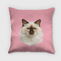 Подушка квадратная Пушистый кот, цвет: 3D-принт