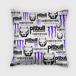 Подушка квадратная PITBULL SYNDICATE X MONSTER, цвет: 3D-принт