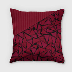 Подушка квадратная Красный комбинированный узор