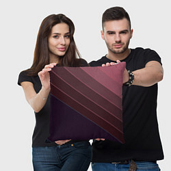 Подушка квадратная Коричнево-фиолетовый узор, цвет: 3D-принт — фото 2