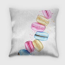 Подушка квадратная Macarons Нежный десерт, цвет: 3D-принт