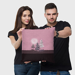 Подушка квадратная Розовое сияние, цвет: 3D-принт — фото 2