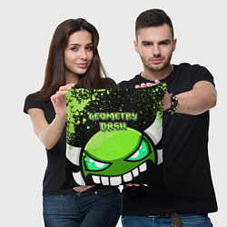 Подушка квадратная Geometry Dash: Green Evil, цвет: 3D-принт — фото 2