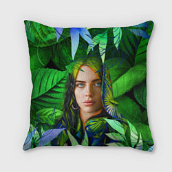 Подушка квадратная BILLIE EILISH БИЛЛИ АЙЛИШ Z, цвет: 3D-принт