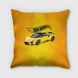 Подушка квадратная Hot Wheels Хот Вилс, цвет: 3D-принт
