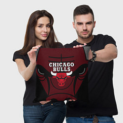 Подушка квадратная CHICAGO BULLS ЧИКАГО БУЛЛС НА ФОНЕ, цвет: 3D-принт — фото 2