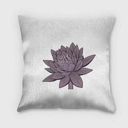 Подушка квадратная Цветок лотоса фиолетовый, цвет: 3D-принт