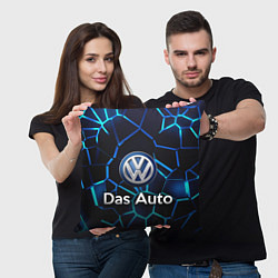 Подушка квадратная Volkswagen слоган Das Auto, цвет: 3D-принт — фото 2
